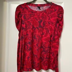 Ann Taylor red snake print top NWOT